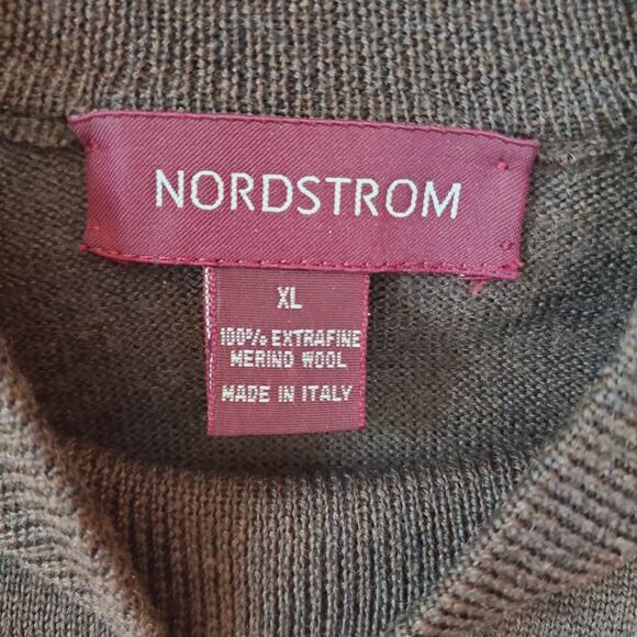 Nordstrom Mens VTG Italian Merino Wool Turtleneck Size XL Brown Preppy Gorpcore - Picture 2 of 9